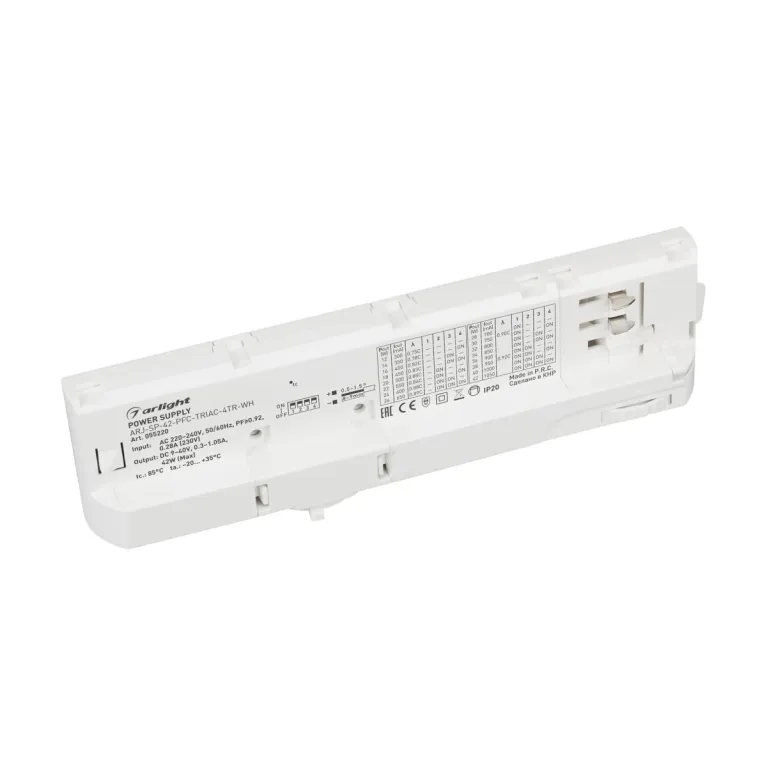 Блок питания для трековых систем Arlight ARJ-SP-42-PFC-TRIAC-4TR-WH (42W, 9-40V, 0.3-1.05A) 055220 в Нижнем Новгороде