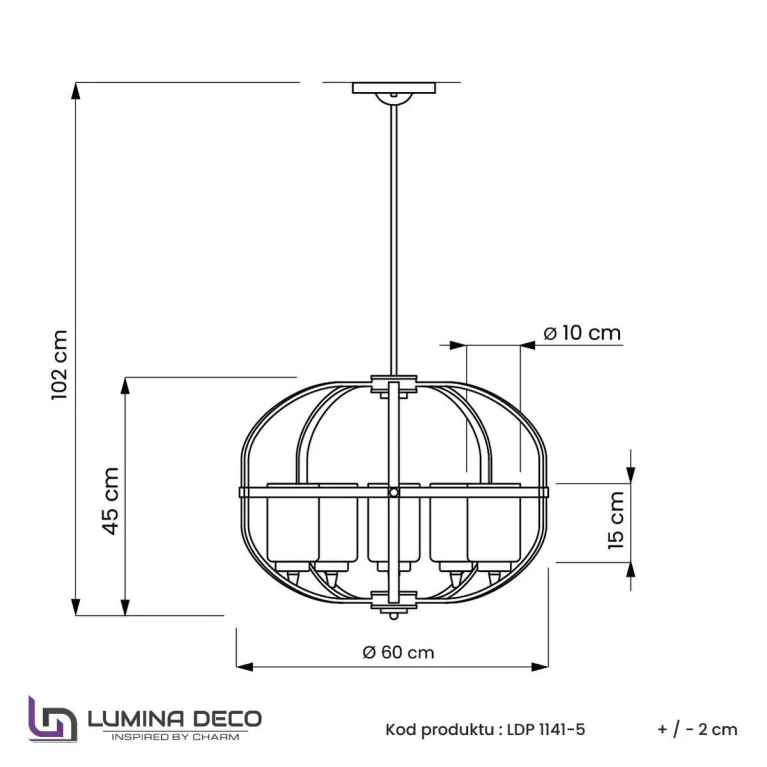 Подвесная люстра Lumina Deco Monterey LDP 1141-5 BK+MD в Нижнем Новгороде