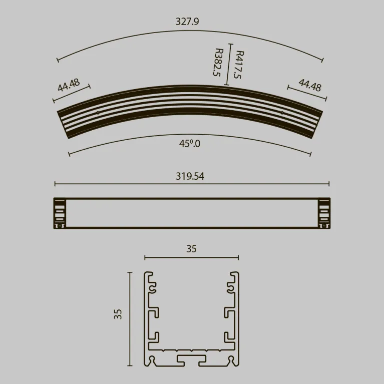 Радиусный профиль Maytoni Led strip ALM-3535R-B-D-45°-0.8M в Нижнем Новгороде
