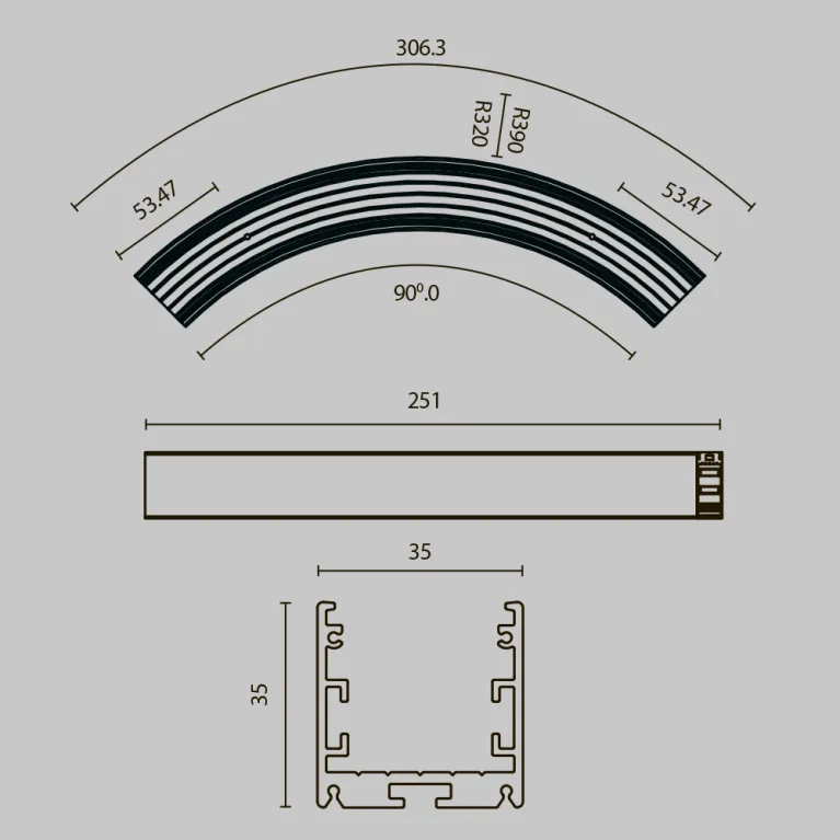 Радиусный профиль Maytoni Led strip ALM-3535R-B-D-90°-0.3M в Нижнем Новгороде