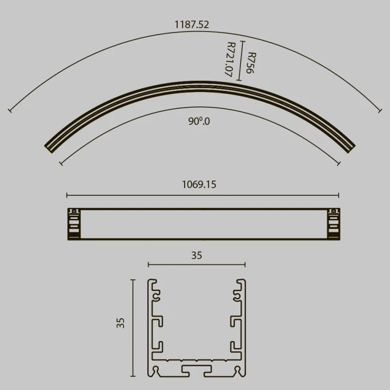 Радиусный профиль Maytoni Led strip ALM-3535R-B-IN-90°-1.5M в Нижнем Новгороде