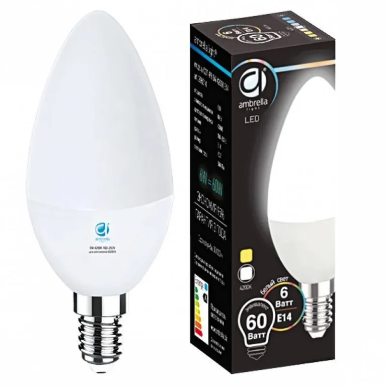 Лампа светодиодная Ambrella light E14 6W 4200K белая 206014 в Нижнем Новгороде