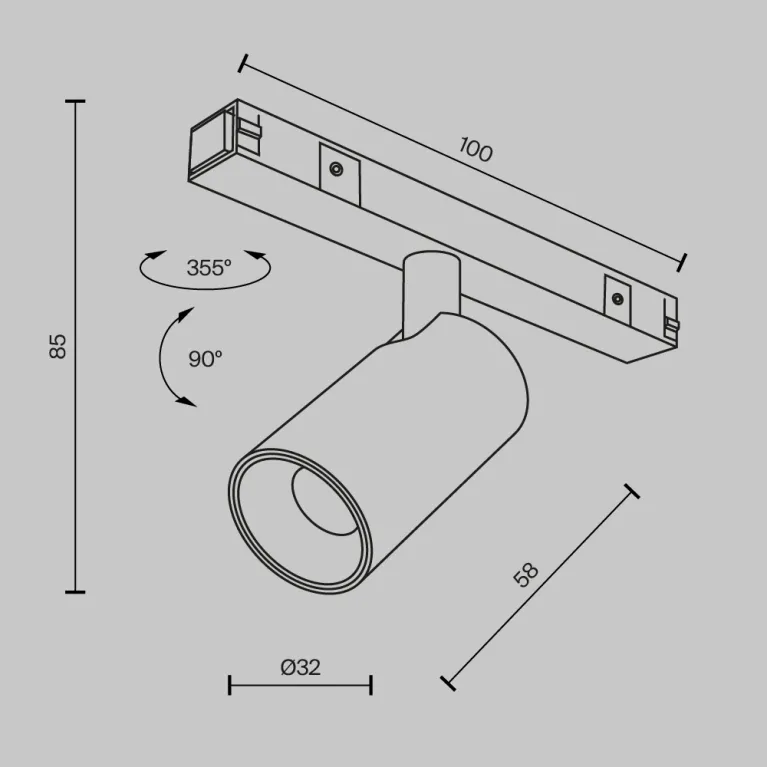 Трековый магнитный светильник Maytoni Focus Led TR176-1-5WTW-M-B в Нижнем Новгороде