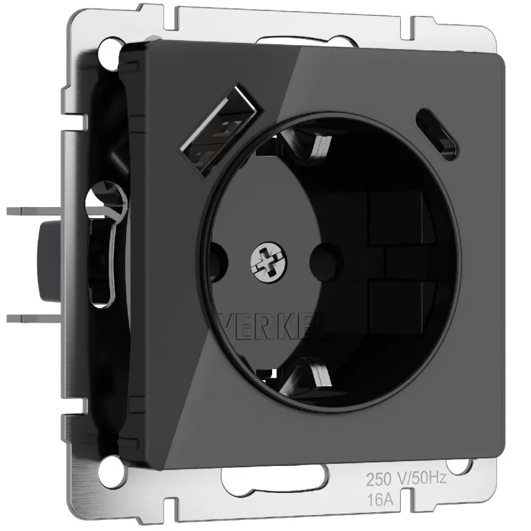 Розетка с заземлением, шторками и USB тип A+C Werkel 4690389197741 W1171748 a064044 в Нижнем Новгороде