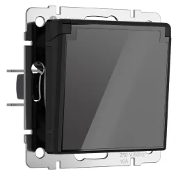 Розетка с заземлением, крышкой и шторками Werkel 4690389197734 W1171248 a064043