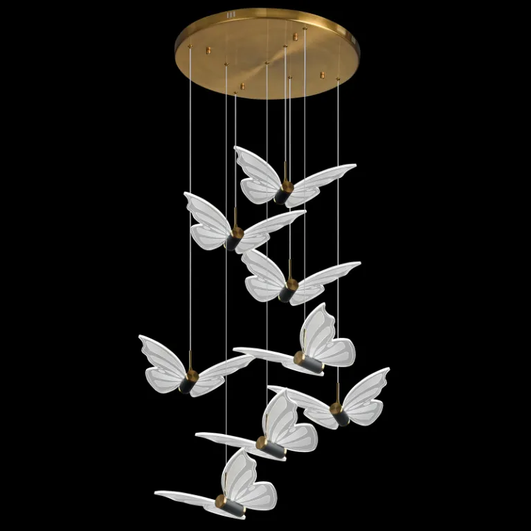 Подвесная люстра Natali Kovaltseva Butterflies LED LAMPS 81364 GOLD в Нижнем Новгороде