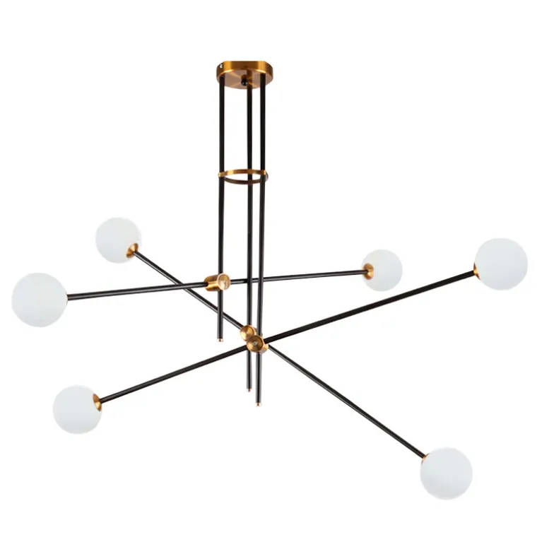 Люстра на штанге Delight Collection Bistro Globe 9389P/6 black/gold в Нижнем Новгороде