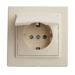 Розетка 1-местная с крышкой Stekker PST16-9012-02 с защитной шторкой 39238