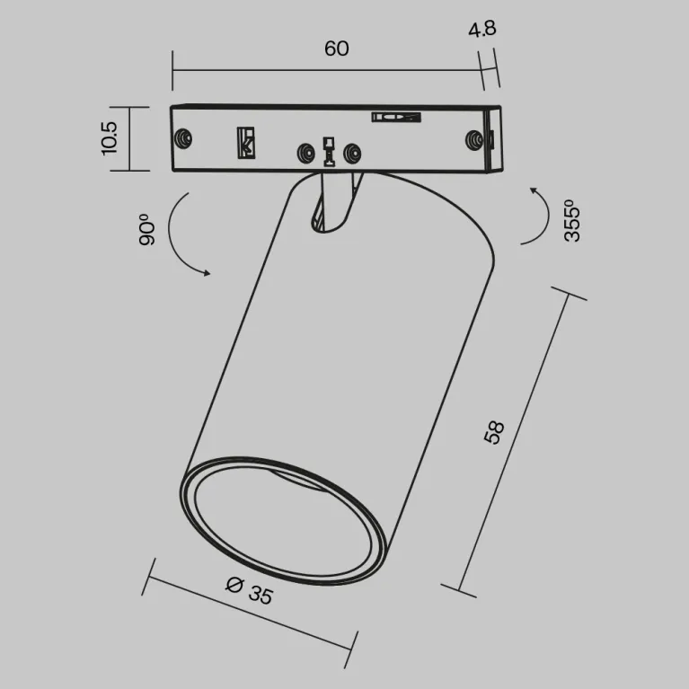 Трековый магнитный светильник Maytoni Focus Led TR187-1-5W3K-M-BBS в Нижнем Новгороде