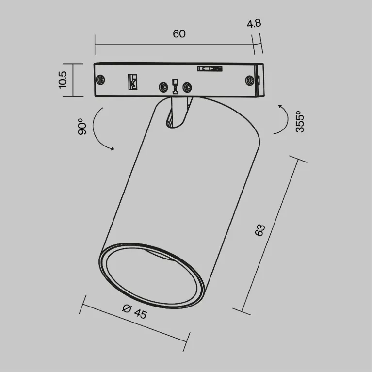 Трековый магнитный светильник Maytoni Focus Led TR187-1-9W3K-M-BW в Нижнем Новгороде