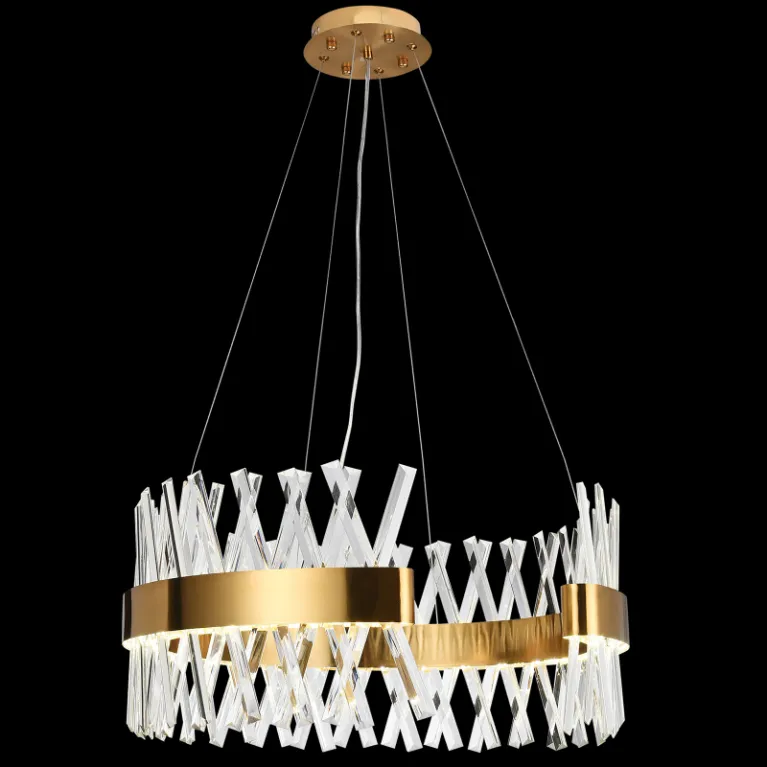 Подвесная люстра Natali Kovaltseva Halos LED LAMPS 81358 GOLD SATIN в Нижнем Новгороде