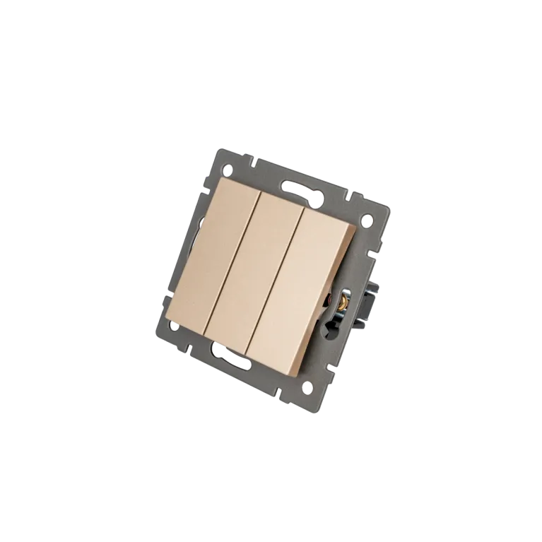 Механизм выключателя трехклавишный непроходной Arlight SWT-MK03-PL-GD-V (250V, 10A) 049899 в Нижнем Новгороде