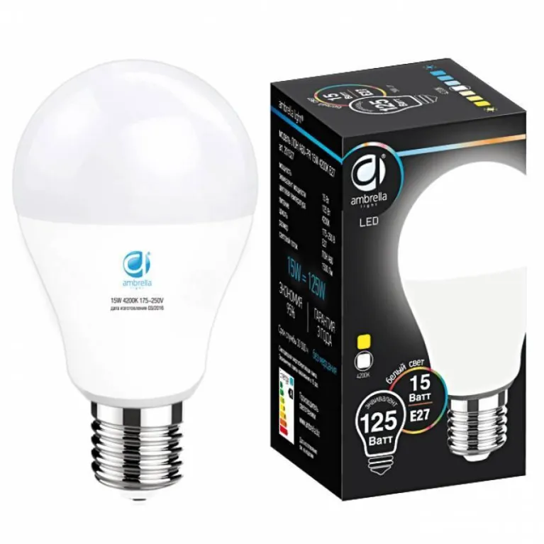 Лампа светодиодная Ambrella light E27 15W 4200K белая 201527 в Нижнем Новгороде