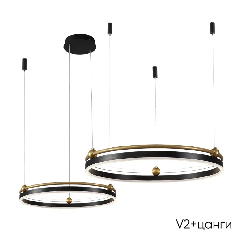 Подвесная люстра Crystal Lux FERNANDO SP123W LED BLACK/GOLD в Нижнем Новгороде