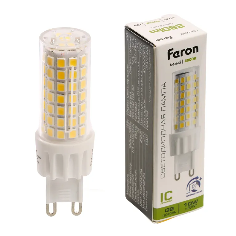 Лампа светодиодная диммируемая Feron LB-438 G9 10W 4000K 51742 в Нижнем Новгороде