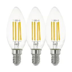 Лампа светодиодная филаментная Eglo E14 4W 2700K прозрачная 12811