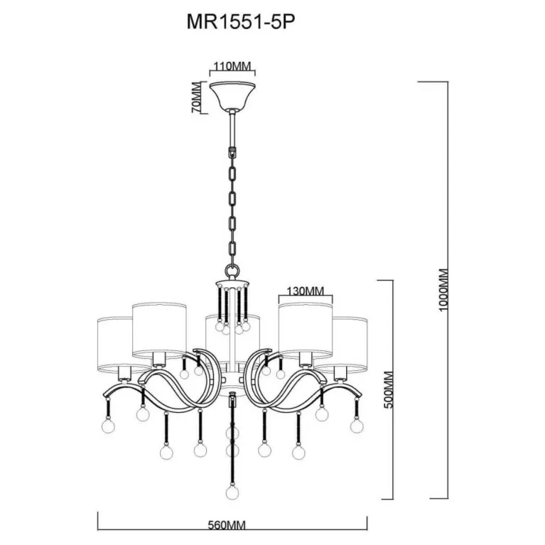 Подвесная люстра MyFar Dante MR1551-5P в Нижнем Новгороде