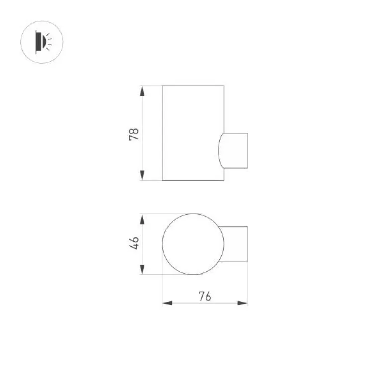 Уличный настенный светодиодный светильник Arlight KT-Ray-Wall-R46-3W Warm3000 034116 в Нижнем Новгороде