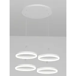 Подвесная светодиодная люстра Elvan LU-155/4R-21W-NH-Wh-R