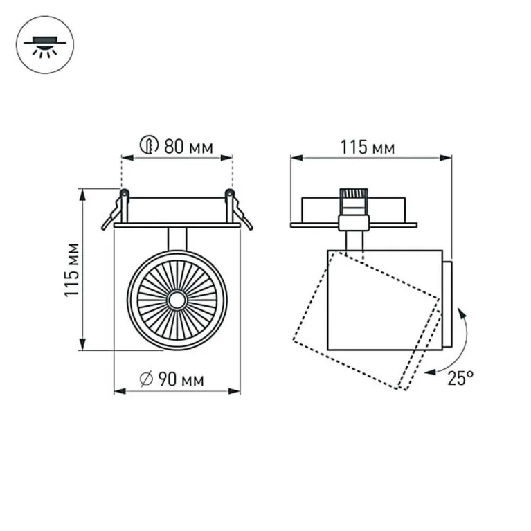 Встраиваемый светодиодный спот Arlight LGD-678WH-9W White 25deg 022243 в Нижнем Новгороде