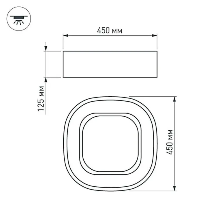 Потолочный светодиодный светильник Arlight SP-Tor-Quadrat-S450x450-35W Day4000 022138(1) в Нижнем Новгороде