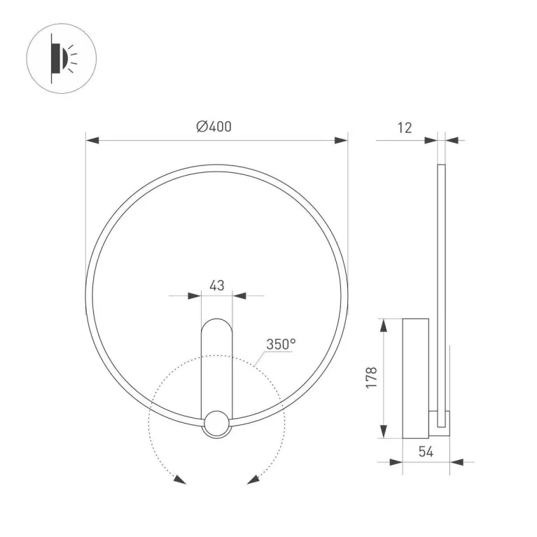 Бра Arlight SP-Vinci-Ring-R400-13W Day4000 037063 в Нижнем Новгороде