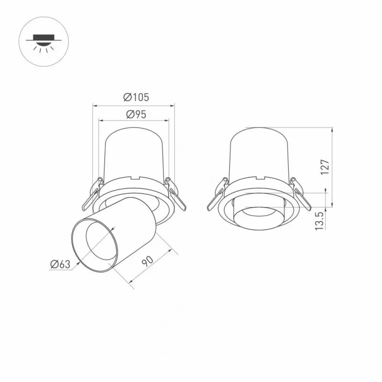 Встраиваемый светодиодный спот Arlight LTD-Pull-R100-10W Warm3000 031365 в Нижнем Новгороде