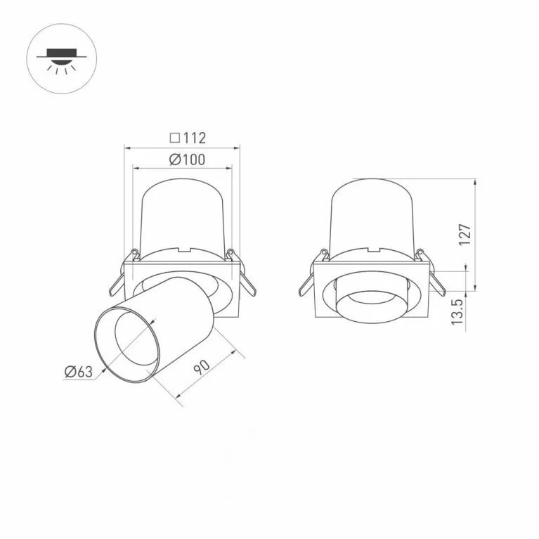 Встраиваемый светодиодный спот Arlight LTD-Pull-S110x110-10W Day4000 031367 в Нижнем Новгороде