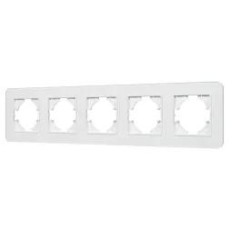Рамка на 5 постов стеклянная Arlight FRM-OMALI-GS-5-WH 049704