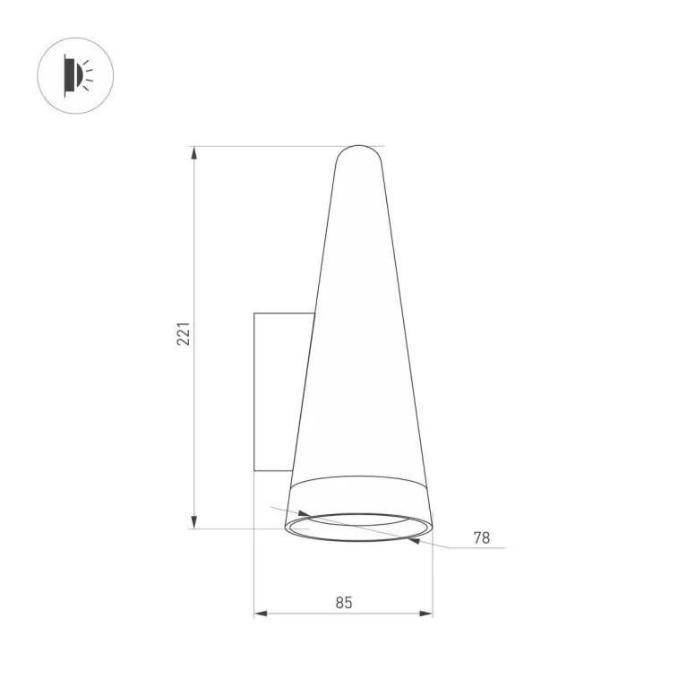 Уличный настенный светодиодный светильник Arlight LGD-Cono-Wall-7W Warm3000 035396 в Нижнем Новгороде