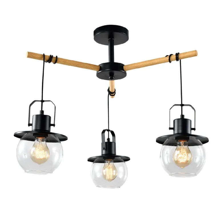 Подвесная люстра IMEX Freedom MD.23044-3-S-BK+WOOD в Нижнем Новгороде