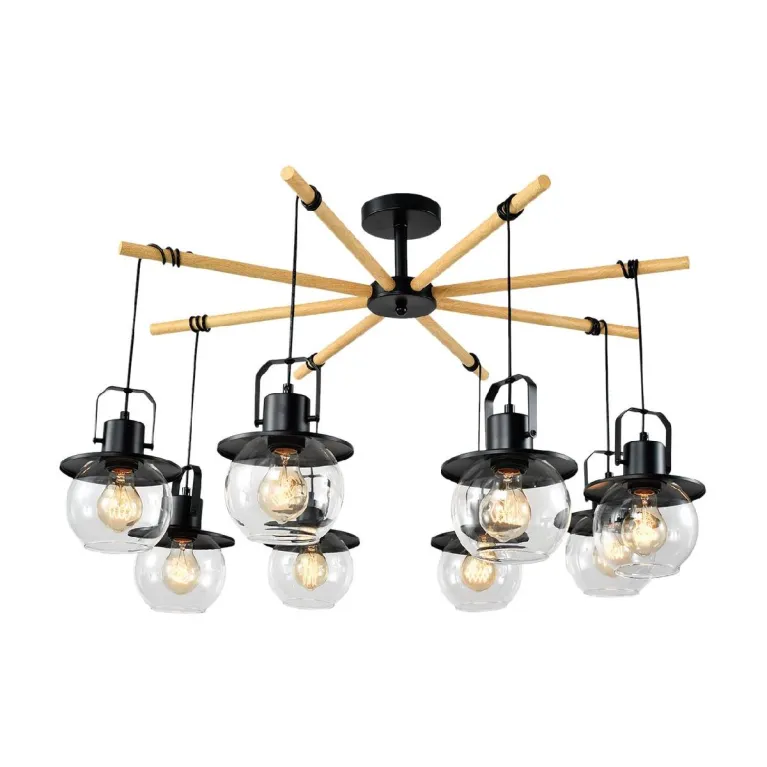 Подвесная люстра IMEX Freedom MD.23044-8-S-BK+WOOD в Нижнем Новгороде