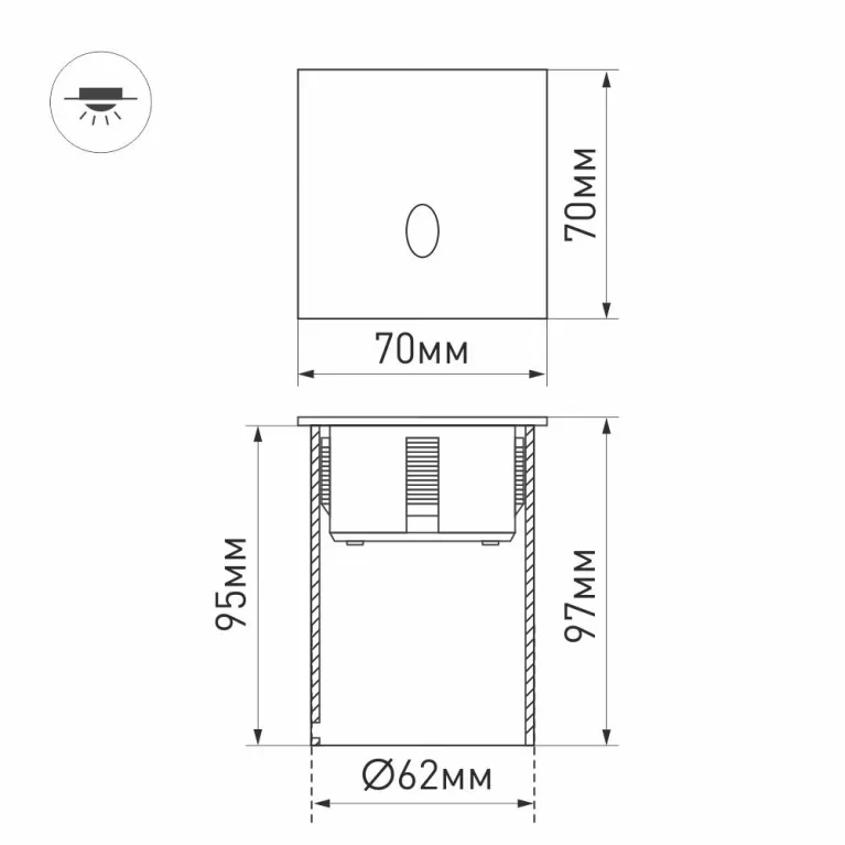 Светильник для ступеней Arlight LT-GAP-S70x70-3W Warm3000 025738 в Нижнем Новгороде