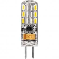 Лампа светодиодная Feron G4 2W 2700K Прямосторонняя Матовая LB-420 25858