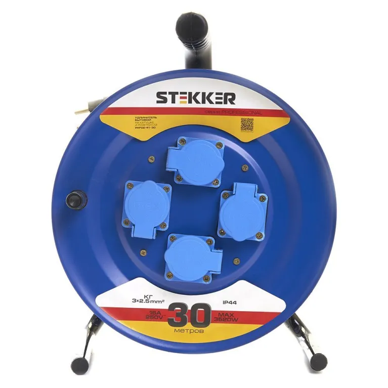 Удлинитель на металлической катушке 4-местный Stekker PRF02-41-30 30м 39296 в Нижнем Новгороде