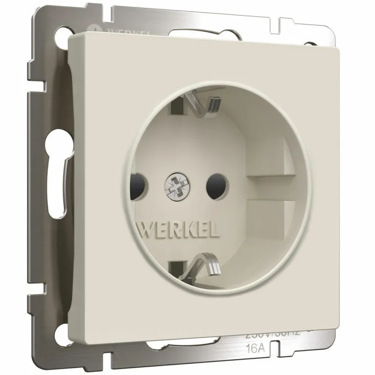 Розетка с заземлением и шторками Werkel айвори матовый W1171162 4690389184741 в Нижнем Новгороде