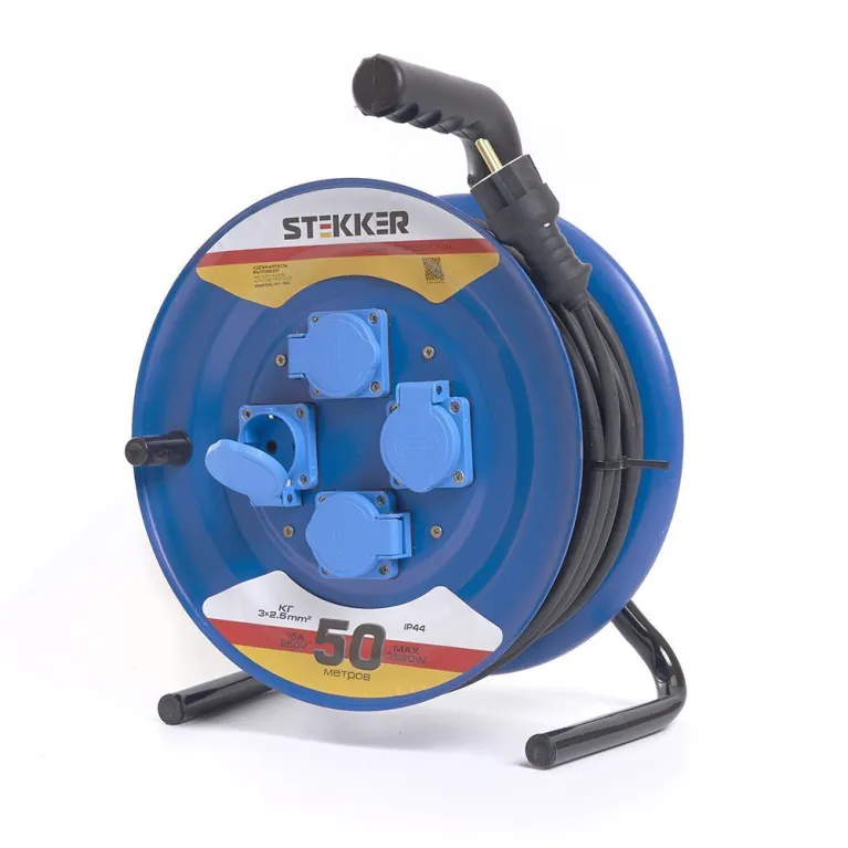 Удлинитель на металлической катушке 4-местный Stekker PRF02-41-50 50м 39297 в Нижнем Новгороде