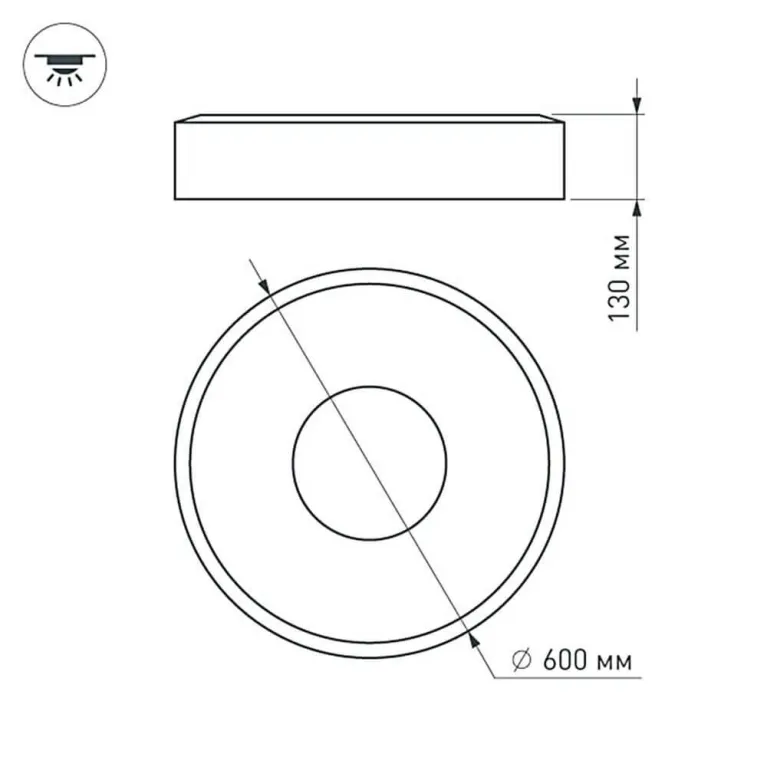 Потолочный светодиодный светильник Arlight SP-Tor-Ring-Surface-R600-42W Warm3000 022137(1) в Нижнем Новгороде