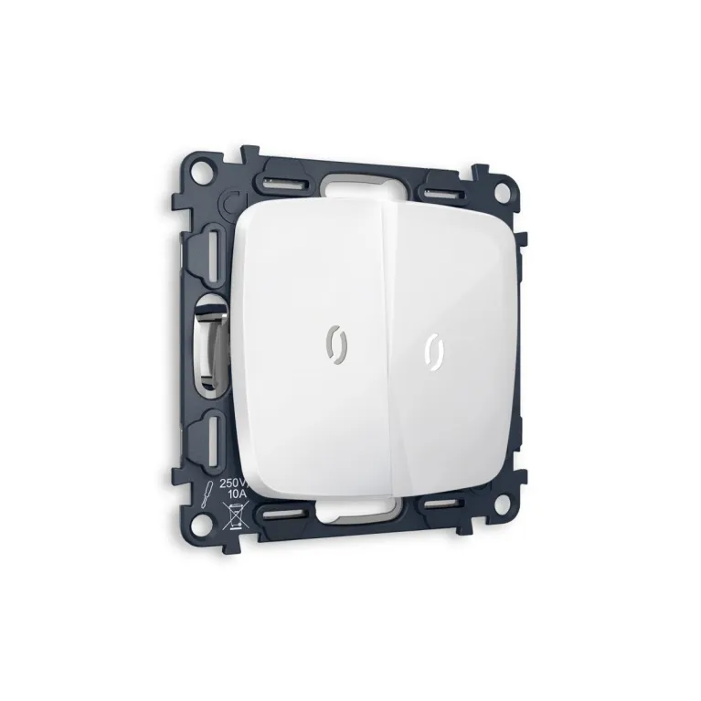 Комплект механизма 2-кл выключателя с подсветкой Ambrella Volt Omega (OP1040, VM115, G14W) MO104015 в Нижнем Новгороде