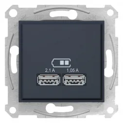 Розетка компьютерная 2xUSB Schneider Electric Sedna 2,1A SDN2710270