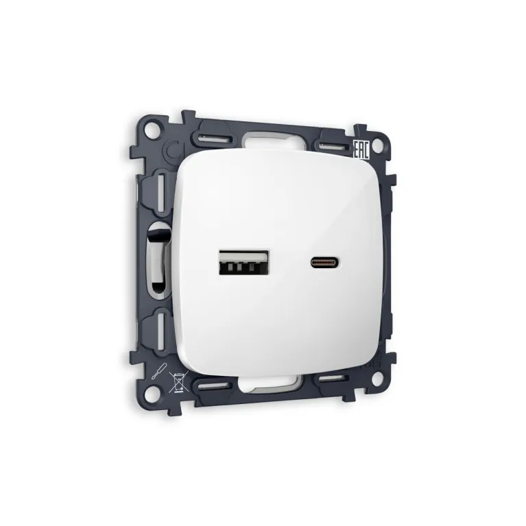 Комплект механизма розетки USB A+C 20W Ambrella Volt Omega (OP1110, VM177) MO111010 в Нижнем Новгороде