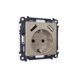 Комплект механизма розетки 2USB A+A 18W (быстрая зарядка) с/з Ambrella Volt Alfa MA369010