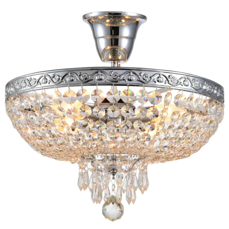Люстра на штанге Natali Kovaltseva ROCOCO 81407/4C CHROME в Нижнем Новгороде