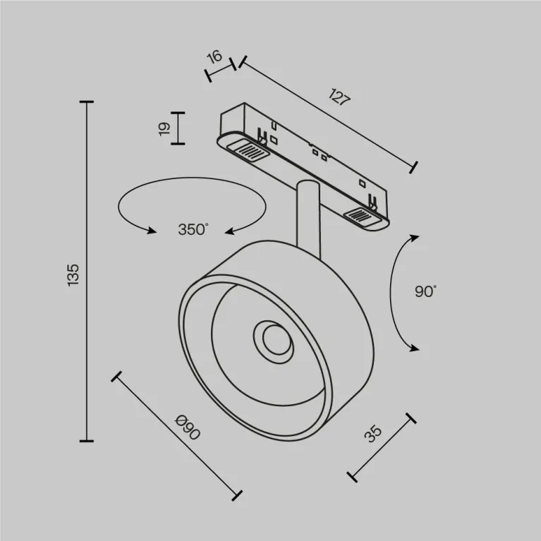 Трековый магнитный светильник Maytoni Lens TR217-4-15WTW-DD-B в Нижнем Новгороде