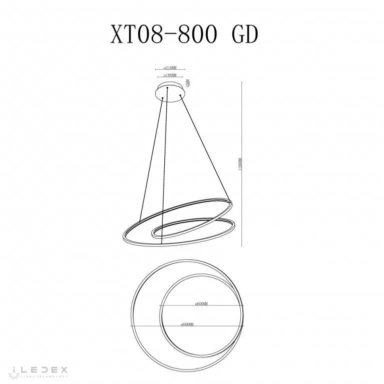 Подвесная люстра iLedex Axis XT08-D800 GD в Нижнем Новгороде