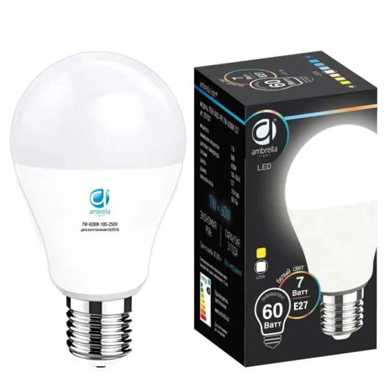 Лампа светодиодная Ambrella light E27 9W 4200K белая 209027 в Нижнем Новгороде