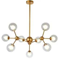 Люстра на штанге Natali Kovaltseva VENTI 81422/8C GOLD SATIN