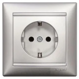 Розетка 2К+3 Legrand Valena 16A 250V с/з алюминий 770123