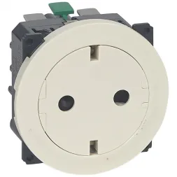 Розетка 2К+З Legrand Celiane 16A 230V с/з со шторками безвинтовой зажим немецкий стандарт слоновая к