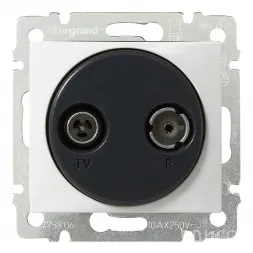 Розетка TV-R проходная Legrand Valena белая 774434